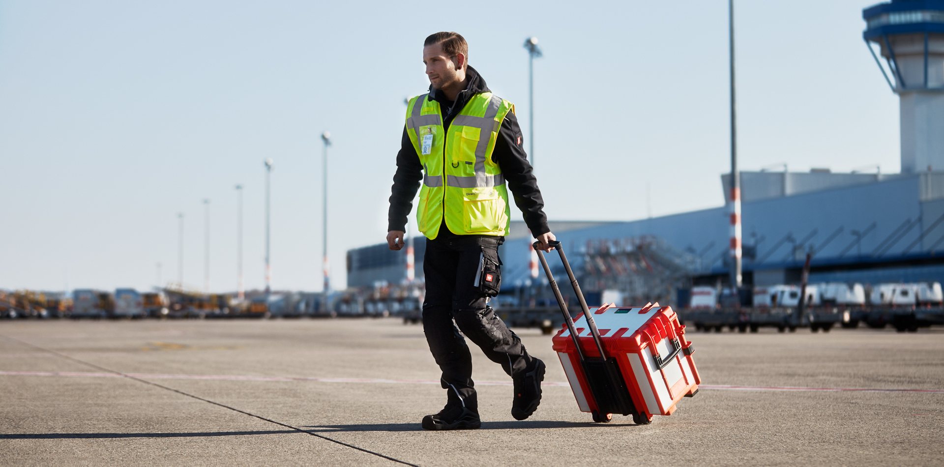 STAHLWILLE mobile tool case being transported across an airfield