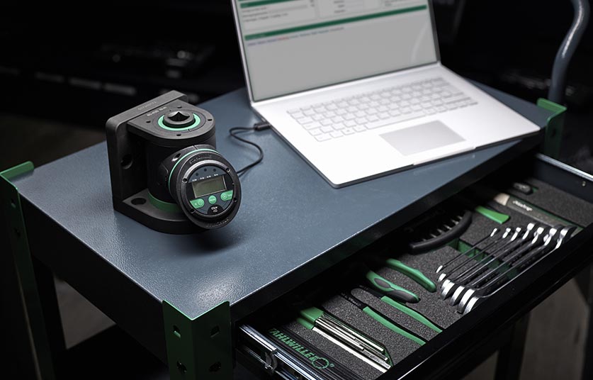 SmartCheck tester connected to a laptop