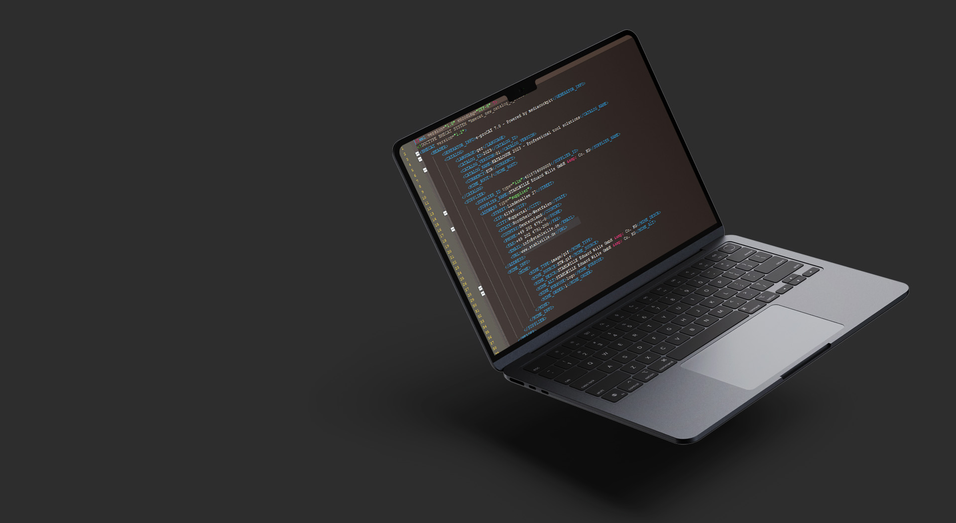 Laptop with code