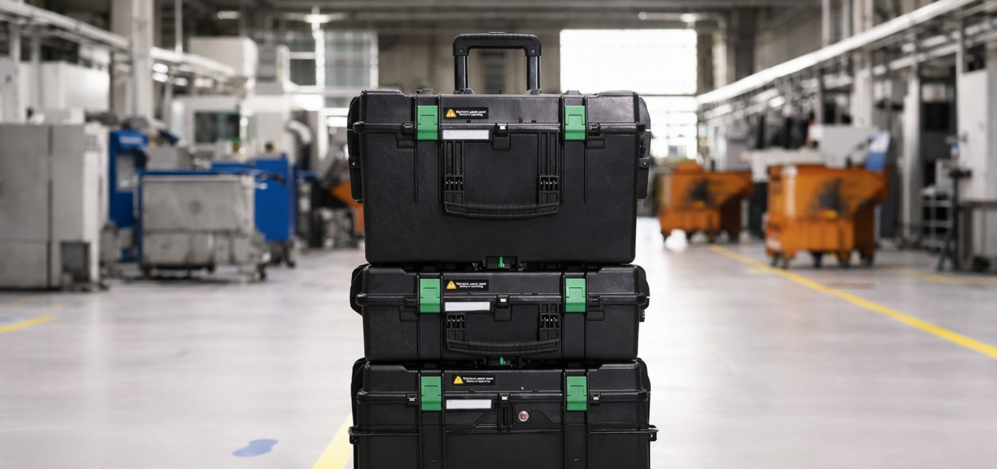 STAHLWILLE trolley with additional top cases in industrial environment